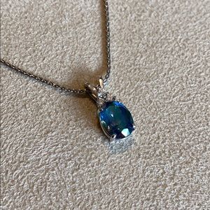 RainbowTopaz Diamond Pendant